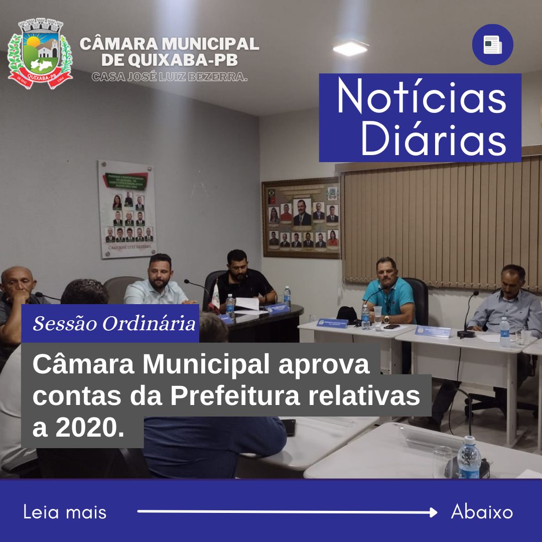 Câmara aprova contas do Executivo relativas ao ano de 2020